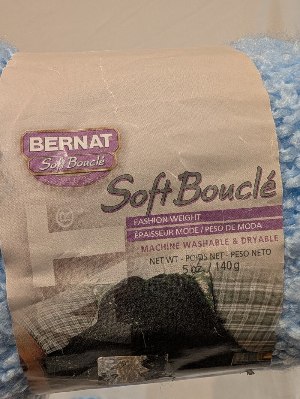 Bernat Soft Boucle Yarn Beautiful Pale Blue 255 Yds 5 Oz